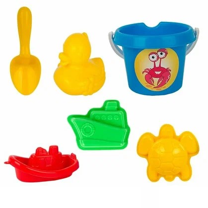 Песочный набор мультяшка "Морской круиз" 6 пр. (ведро 0,85 л) (в сетке) У1007