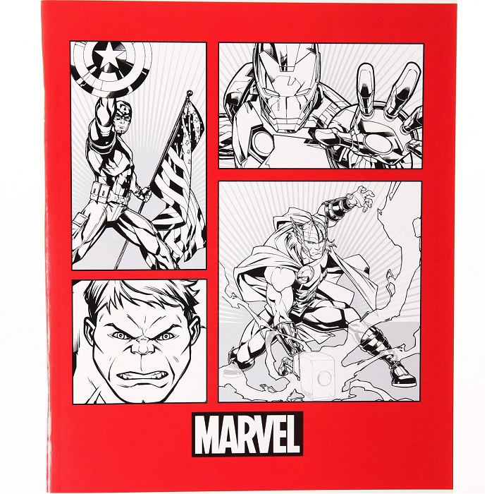 Тетрадь 48 листов в клетку, картонная обложка, Мстители   7580806