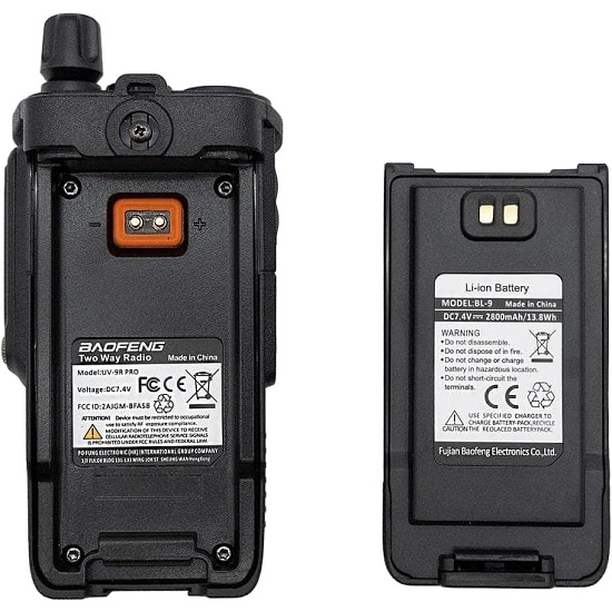 Рация BAOFENG UV-9R Pro (UHF), 128 каналов, радиус действия 10км