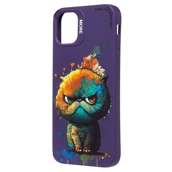 Задняя накладка SC335 для iPhone 11 (кот) (violet) (227087)
