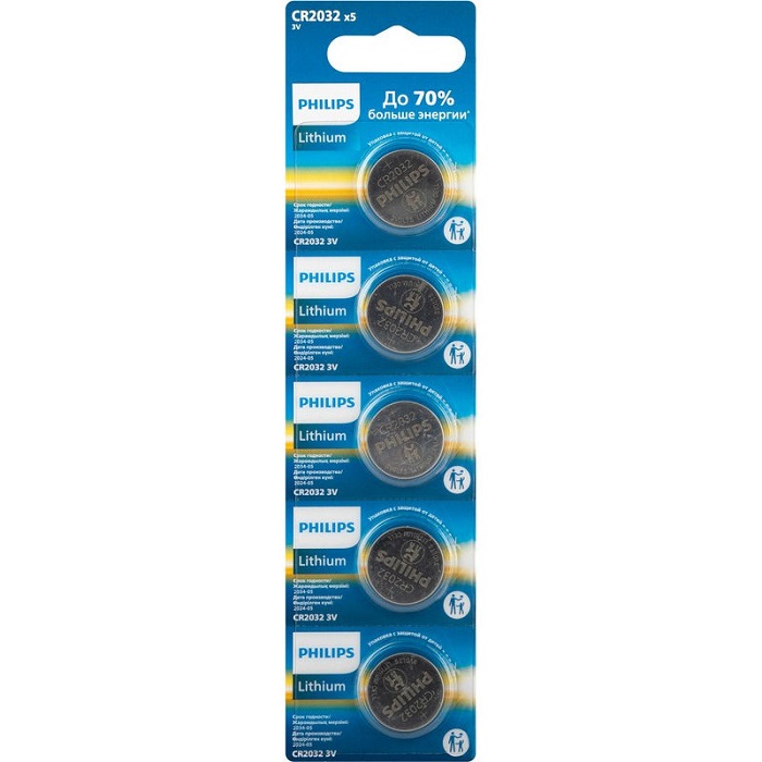 Элемент питания PHILIPS CR2032 BL-5 (5/100/1000)