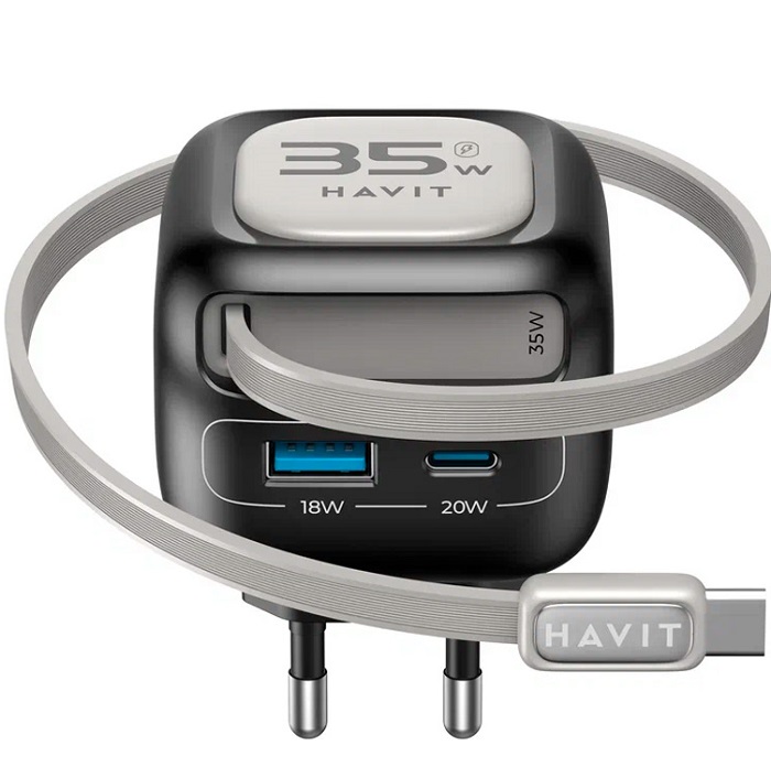 Сетевое ЗУ 1USB/1Type-C HAVIT UC251 Black
