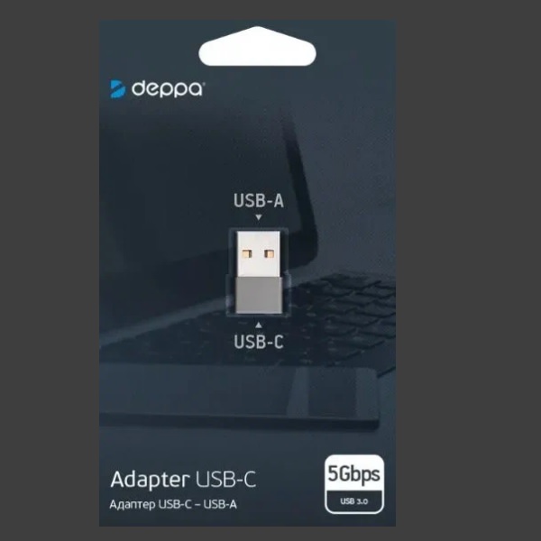 Переходник OTG DEPPA Type-C графит (73128)