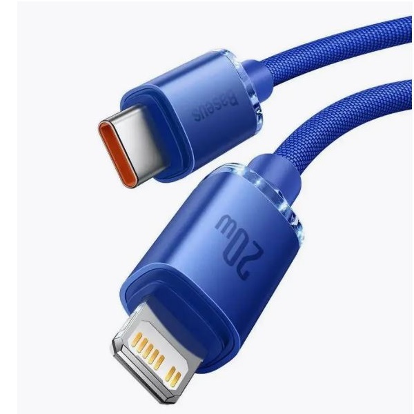 Кабель USB <--> Lightning 2.0м BASEUS CW-FXP Crystal Shine Series синий, 20W (CAJY000101)