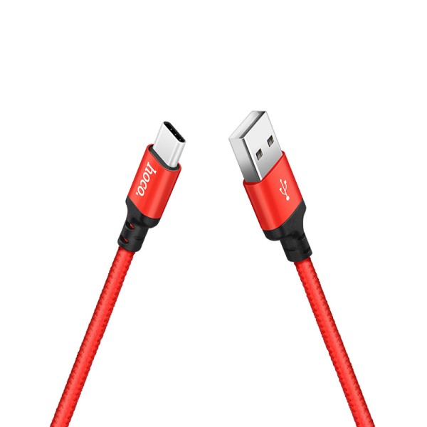 Кабель USB <--> Type-C 2.0м HOCO X14 красный