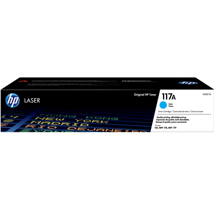 Тонер-картридж HP W2071A (HP 117A) голубой для HP Color Laser 150/170 700 страниц.