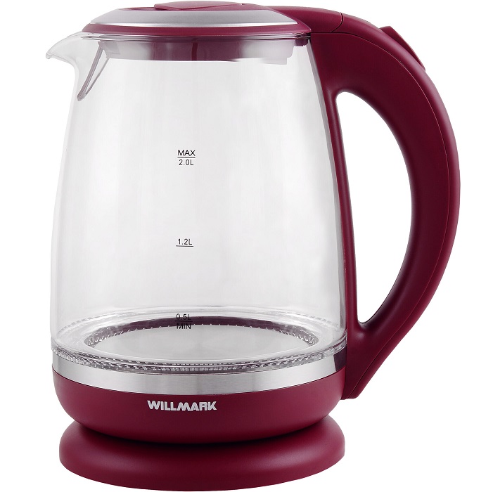 Чайник элэктрический WILLMARK WEK-2005G бордовый