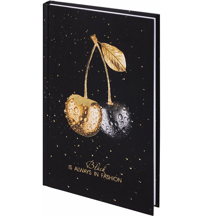 Блокнот А5 134х206мм, 80л, твёрдый, клетка, тиснение фольгой, STAFF, Cherry, 114430