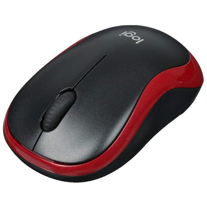 Мышь БП LOGITECH M186 черный/красный