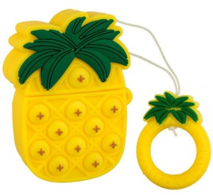 Силиконовый чехол NONAME для Airpods PoPit ананас,желтый