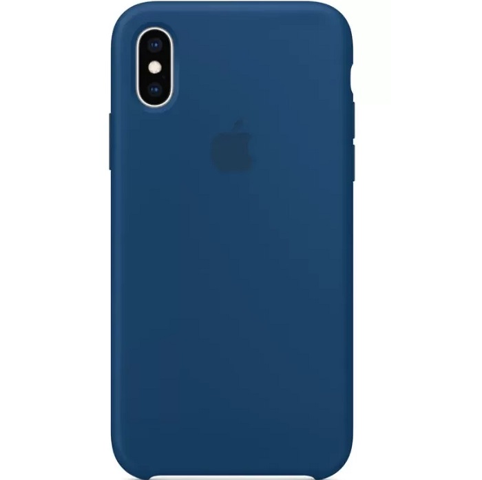Силиконовый чехол SILICONE CASE для iPhone XS MAX, №72 стальной синий (без логотипа)
