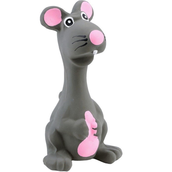 Игрушка пищащая для собак из латекса "Мышь", 10 см, серая   7883229