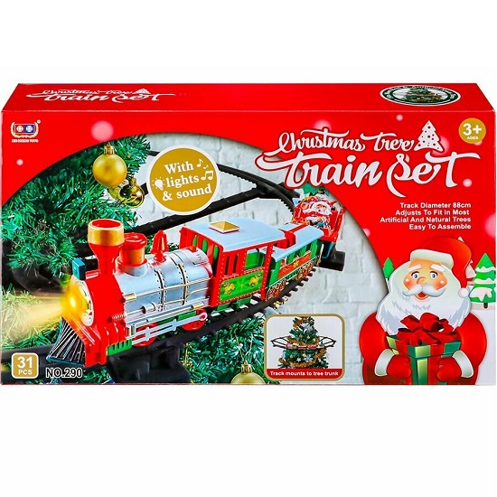 Железная дорога С Новым Годом, крепление вокруг ёлки