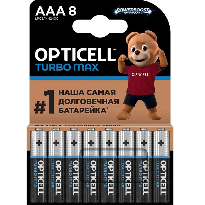 Элемент питания OPTICELL LR03 TURBO MAX BL-8 (8/80)