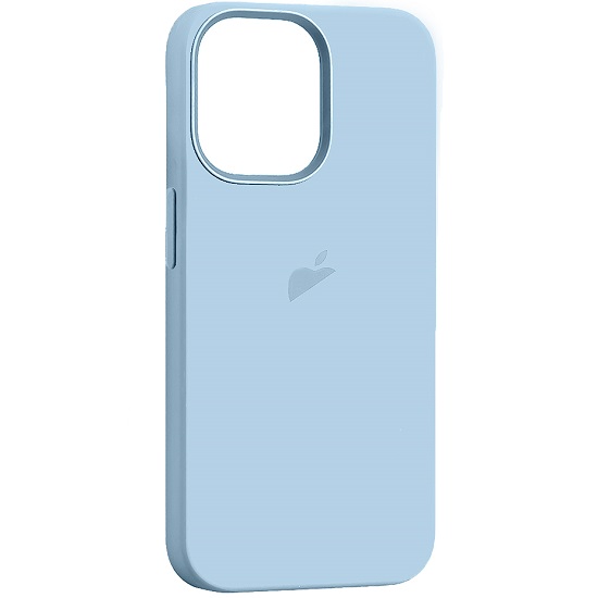 Силиконовый чехол SILICONE CASE для iPhone 15 Pro Light Blue (MagSafe + анимация NFC) c LOGO