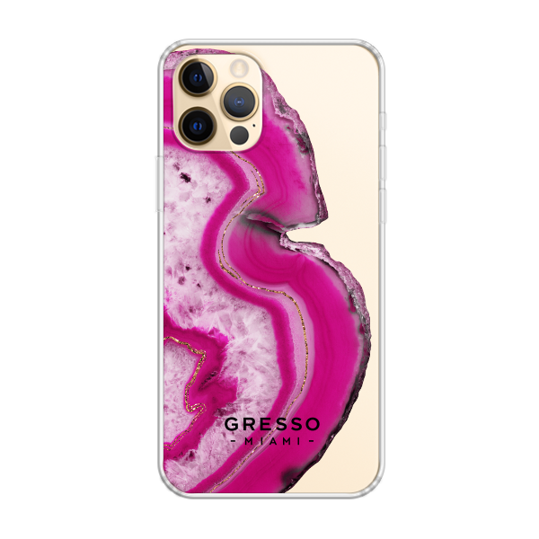 Задняя накладка GRESSO для iPhone 12 Pro. Коллекция "Drama Queen". Модель "Magenta Agate"