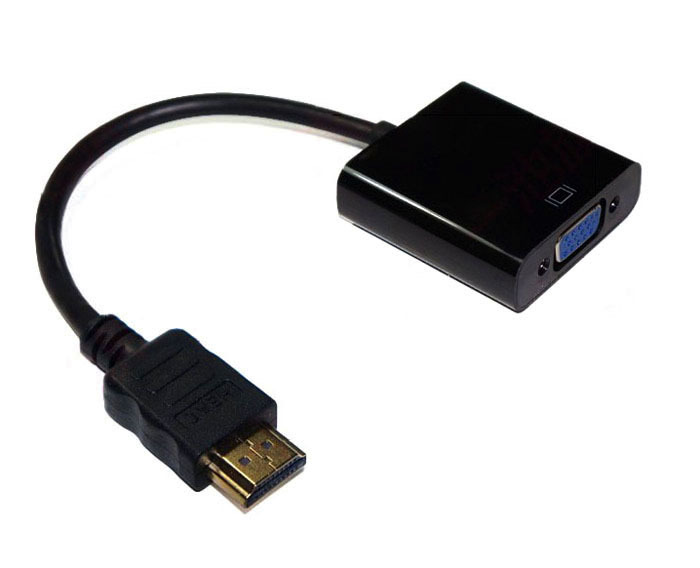 Переходник HDMI <--< VGA (техпак) черный