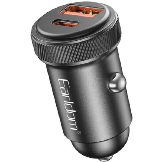 Авто ЗУ 1USB/1Type-C EARLDOM ES-CC41 черный, 30W