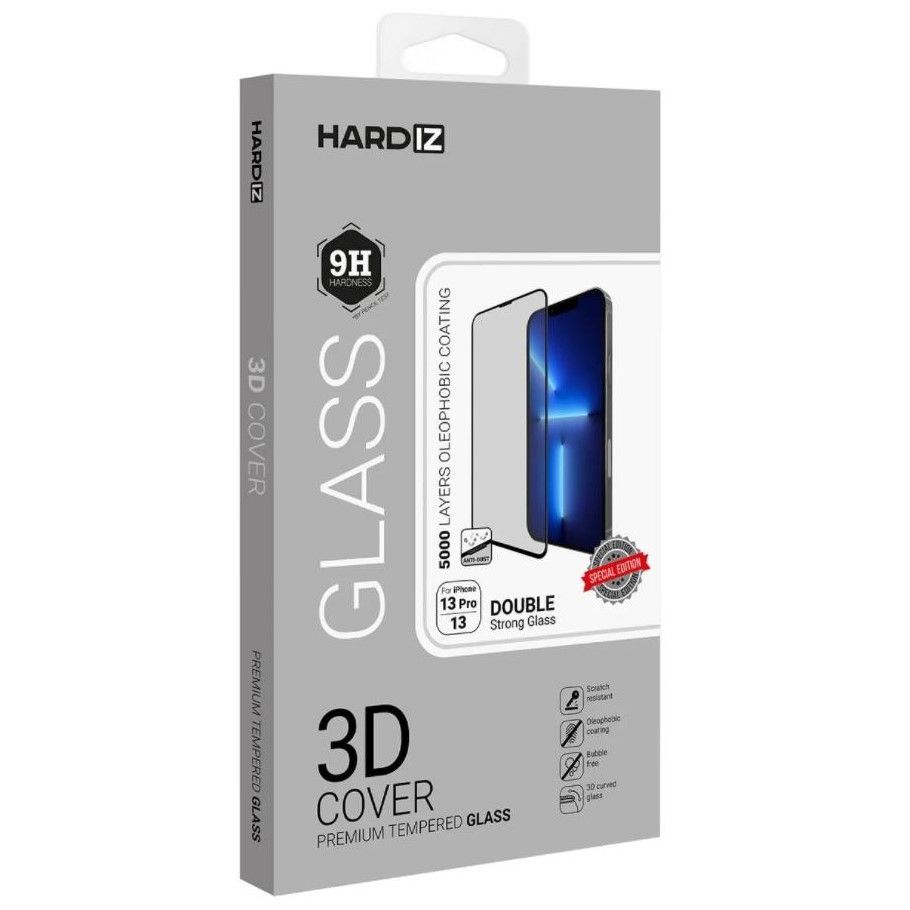 Противоударное стекло 3D HARDIZ Premium для iPhone 13/iPhone 13 Pro черное черное (HRD186710)