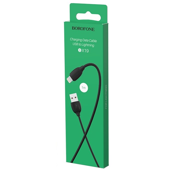 Кабель USB <--> Lightning  1.0м BOROFONE BX19 Benefit черный
