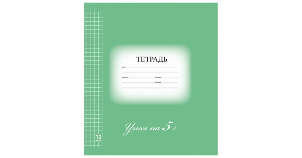 Тетрадь  24л. клетка 5-КА ЗЕЛЕНАЯ, обложка мелованный картон, блок офсет, BRAUBERG ЭКО, 403003