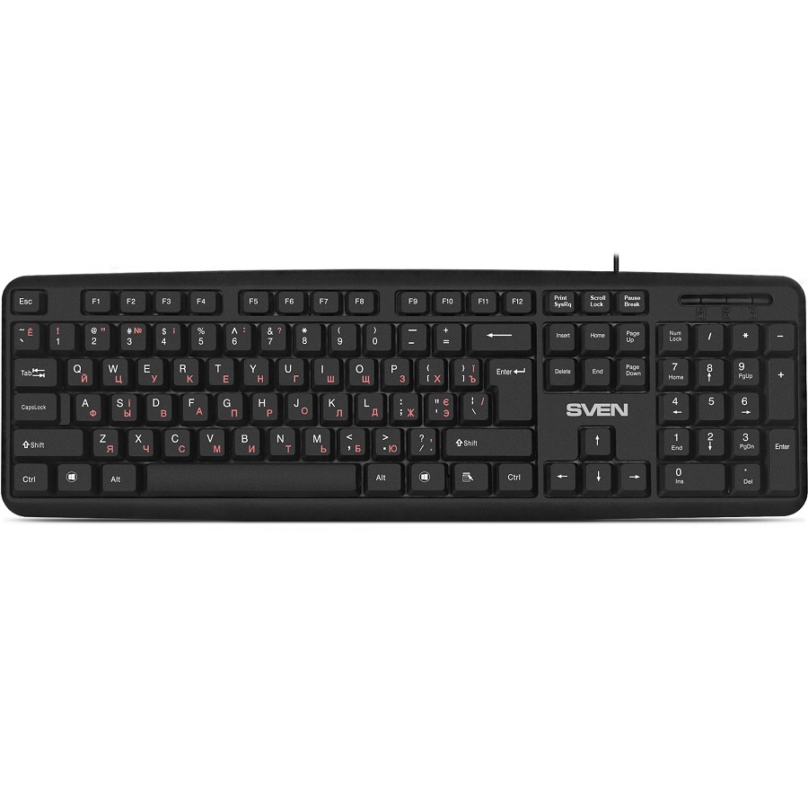 Клавиатура SVEN KB-S230 чёрная (104кл, каб. 2м)