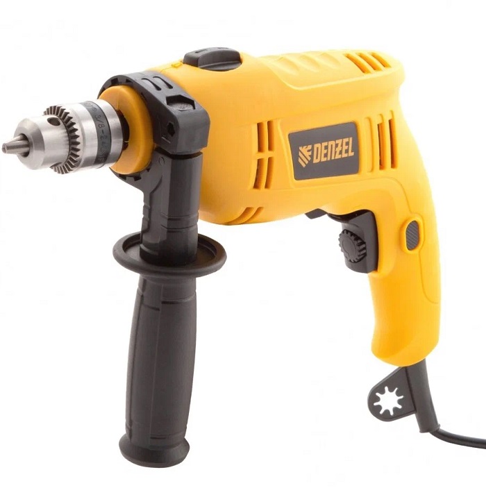 Дрель ударная DENZEL ID-550, 550 Вт, 0-2900 об/мин, 46400 уд/мин