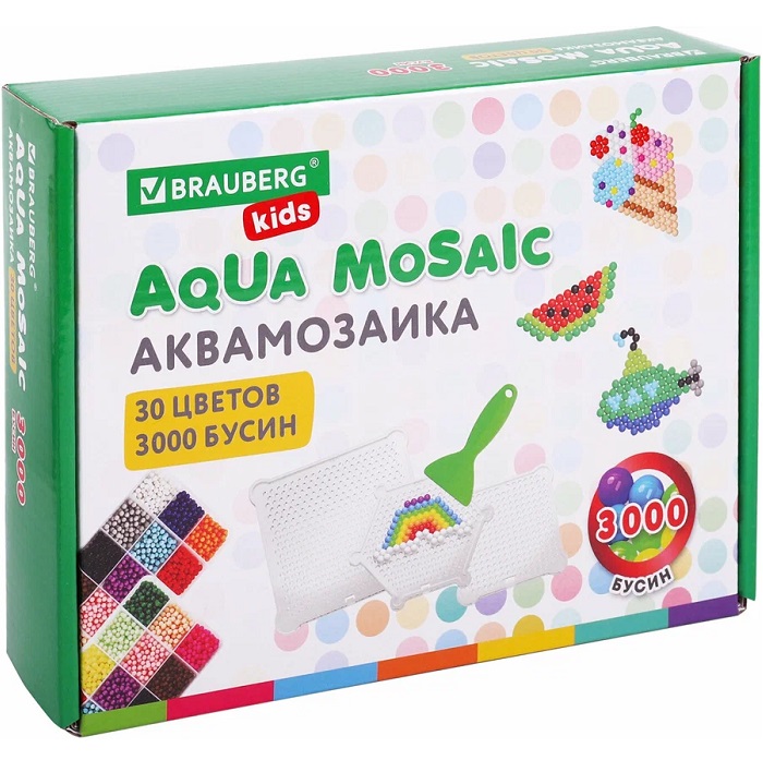 Аквамозаика BRAUBERG KIDS 30 цв 3000 бусин 664915