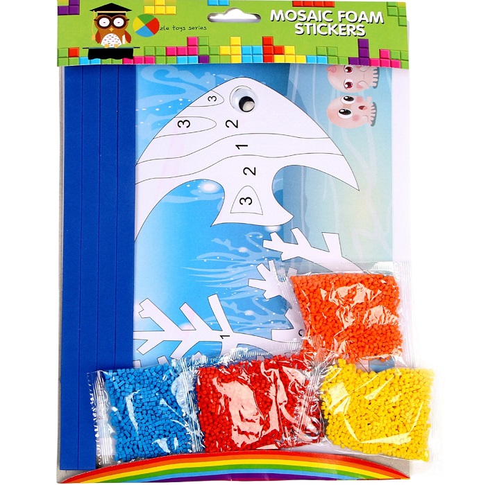 Аппликация EVA крошкой и раскраска - наклейки «Подводный мир»