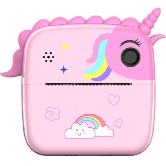 Детский мини-принтер для фотографий Kid Joy, (P23) единорог розовый