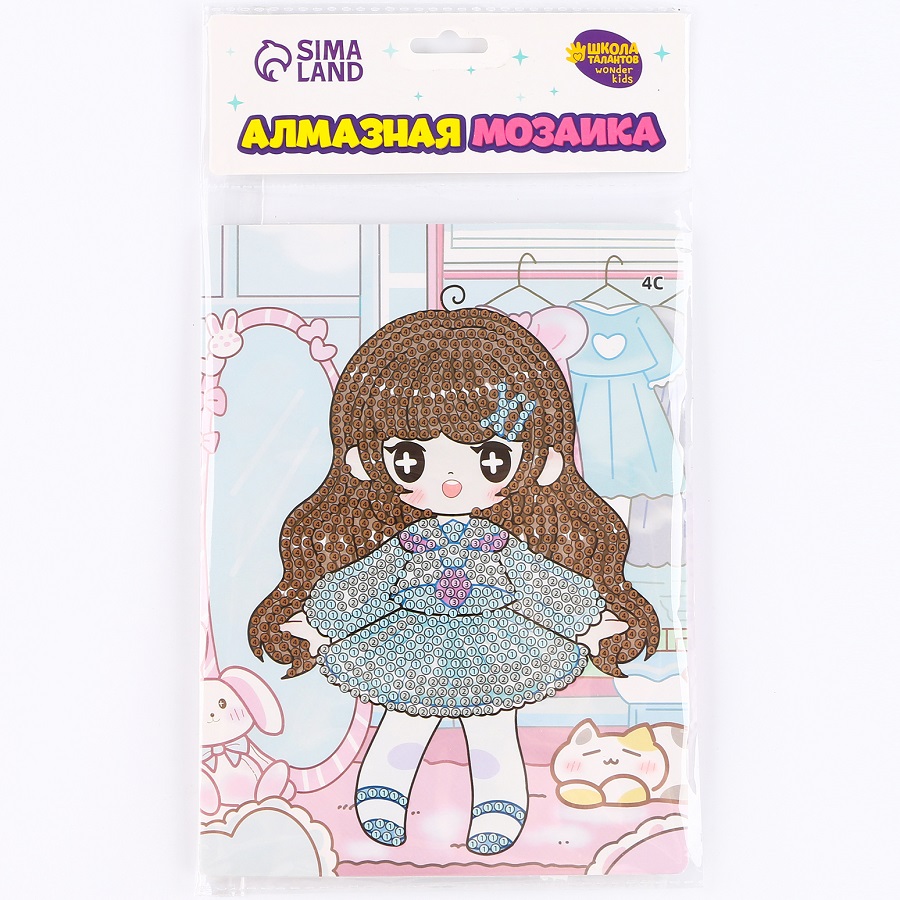 Алмазная вышивка с частичным заполнением "Мао", 13,7*18,3 см, картон   10084387