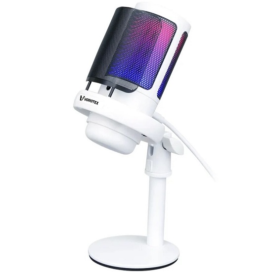 Микрофон конденсаторный VOROTEX A6 белый, USB