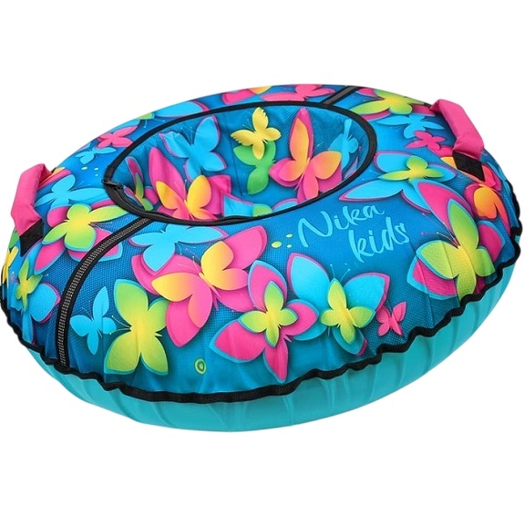 Тюбинг NIKA ТБ8К-95/Б "с бабочками 3D" с круговым дизайном 