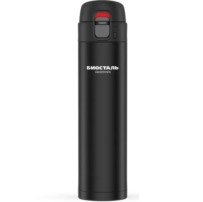 Термос-кружка "BIOSTAL-CROSSTOWN" NMU-520B, "АТЛАСНЫЙ ЧЁРНЫЙ" БИОСТАЛЬ