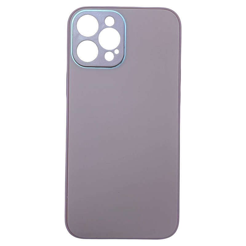 Задняя накладка AKSS для iPhone 12 Pro Max (6.7), розовый, "имитация бархатное стекло"