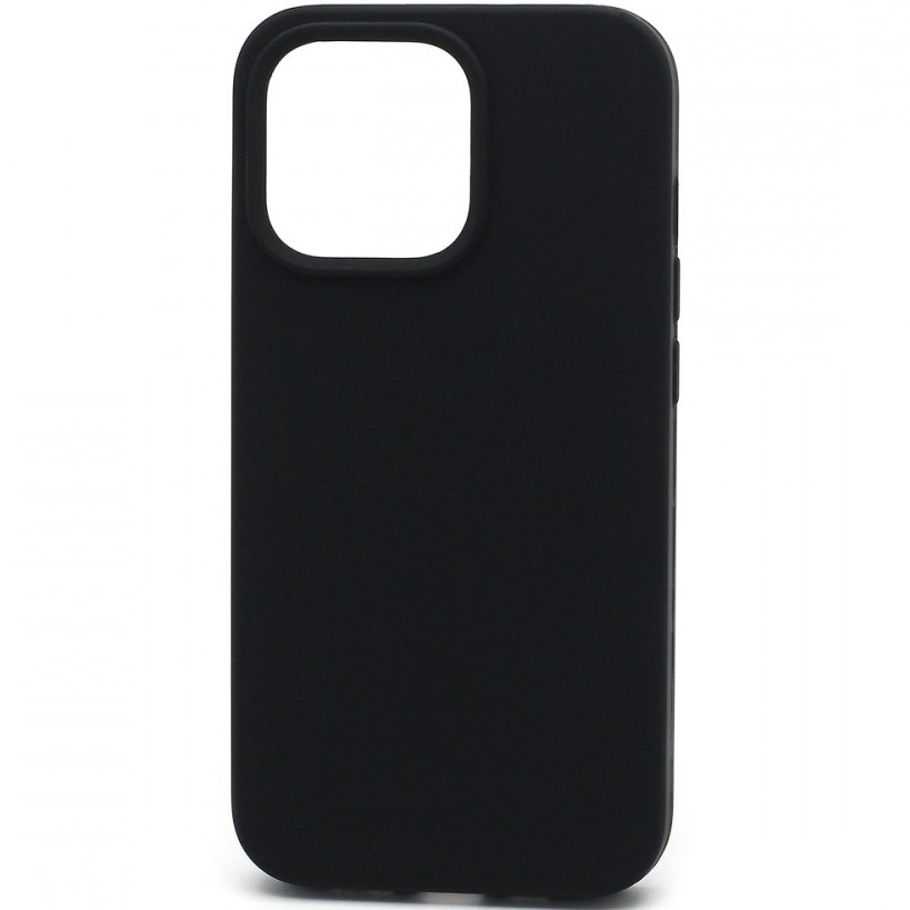 Силиконовый чехол SILICONE CASE для iPhone 14 полная защита, чёрный (не оригинал)