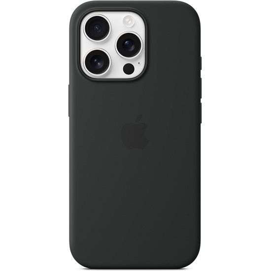 Силиконовый чехол SILICONE CASE MagSafe для iPhone 16 Pro Black (+ анимация NFC Clear) c LOGO