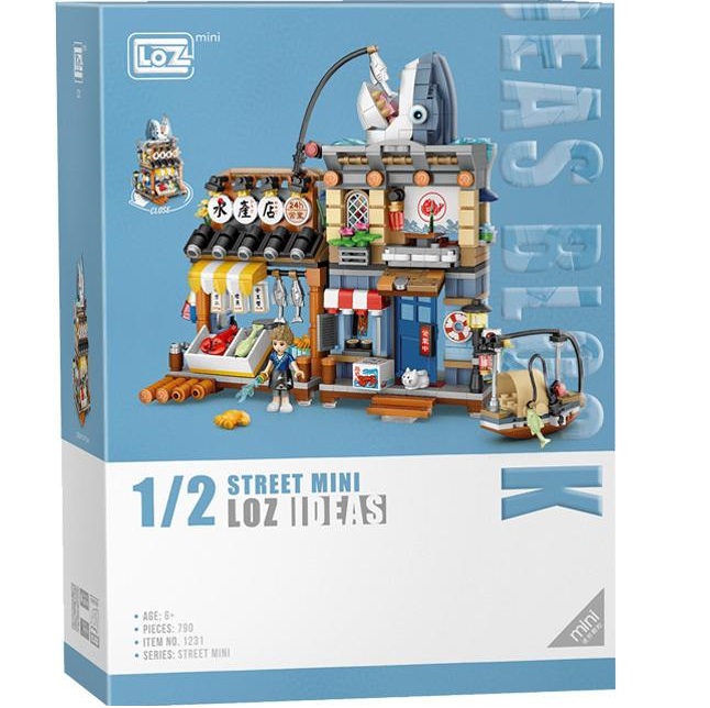 Конструктор LOZ 1231 Рыбный магазин Акула