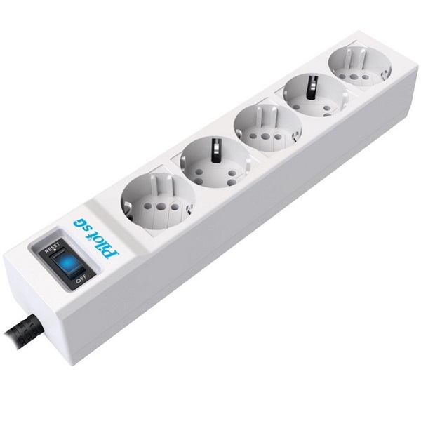Сетевой фильтр  1.8м PILOT SG5 5 outlets (GP), 10A / 2.2kVt, automatic circuit-breaker