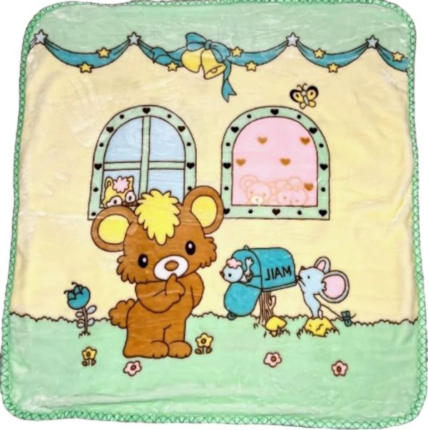 Плед детский 100*100 меховой, зеленый