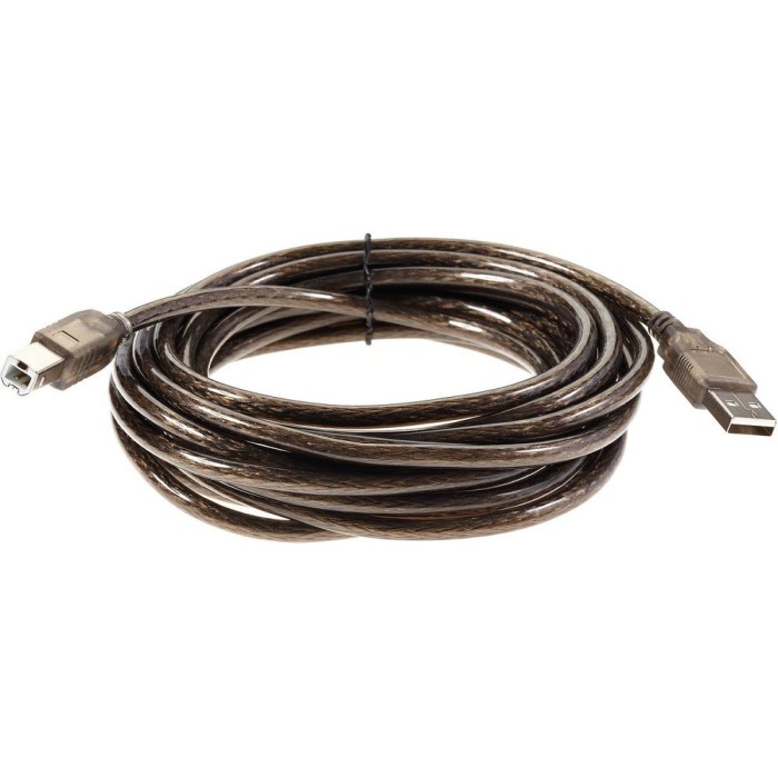 Кабель USB для принтера AM-BM  5.0м TELECOM VUS6900T-5M прозрачная изоляция