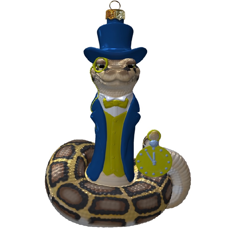 Ёлочное украшение "Питон Денди", в подарочной упаковке, h-10 см ФУ4-2422
