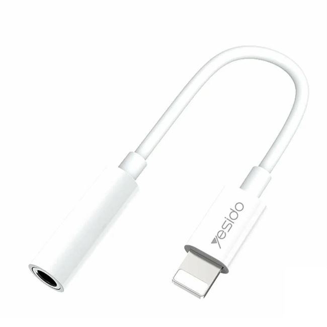 Переходник Jack 3.5 >--> Lightning YESIDO YAU31 белый