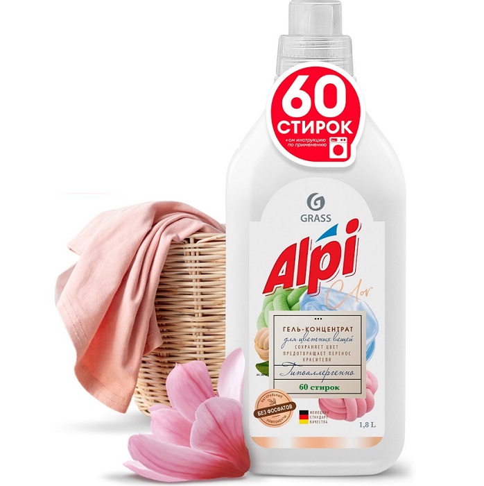 Гель-концентрат для стирки GRASS ALPI color gel, 1,8л (125734)
