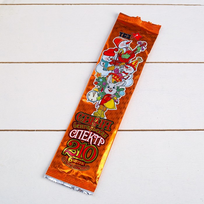 Бенгальские огни, 17 см, 6 штук, разноцветные, "Спектр" 4483413