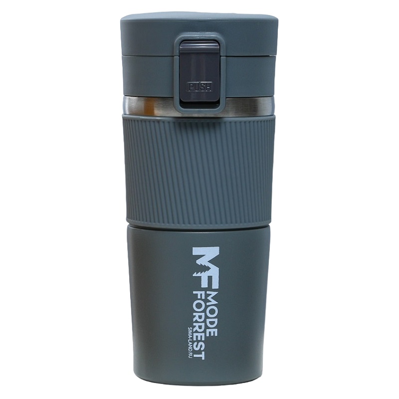 Термостакан с кнопкой MODE FORREST, 380 мл, цвет серый, сохраняет тепло 6-8 ч
