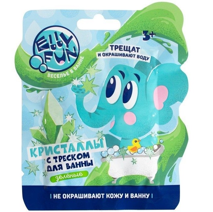 Кристаллы с треском Ellyfun 1 цв зеленый, в/п 10*1*12 см EF006