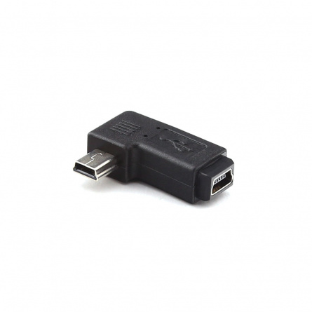 Переходник miniUSB <--< miniUSB черный угловой
