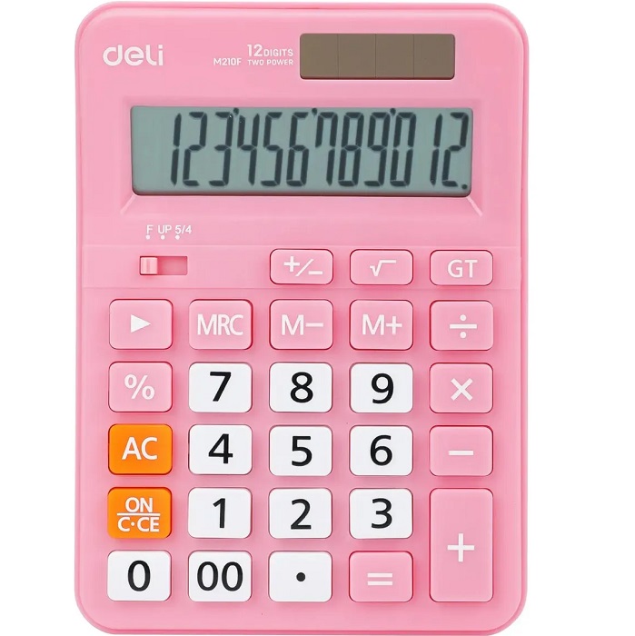 Калькулятор DELI EM210FPINK розовый 12-разр.