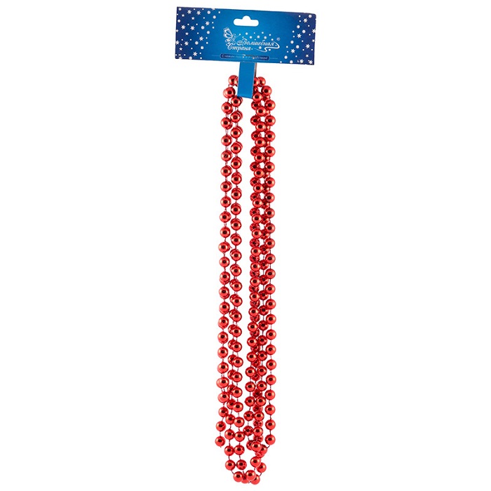 Бусы Волшебная страна Классик длина 2,7м, диаметр бусинки 10мм, цвет красный 104069